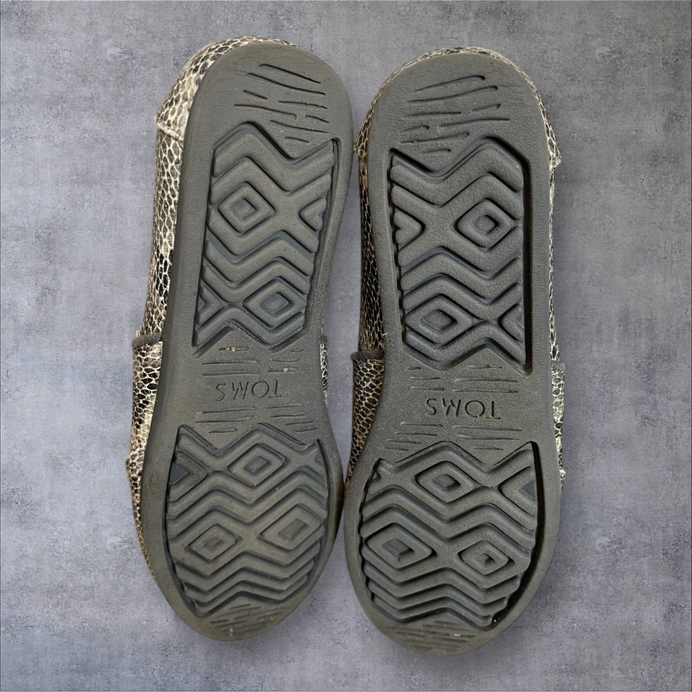 TOMS Alpargata Gray Snakeskin Print Espadrille Loafer Shoes Womens 7 Flats - Picture 8 of 9
